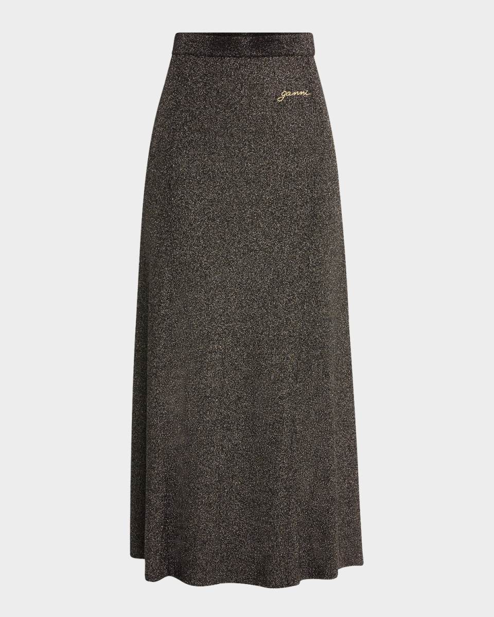 Light Sparkle Ribbed Maxi Skirt